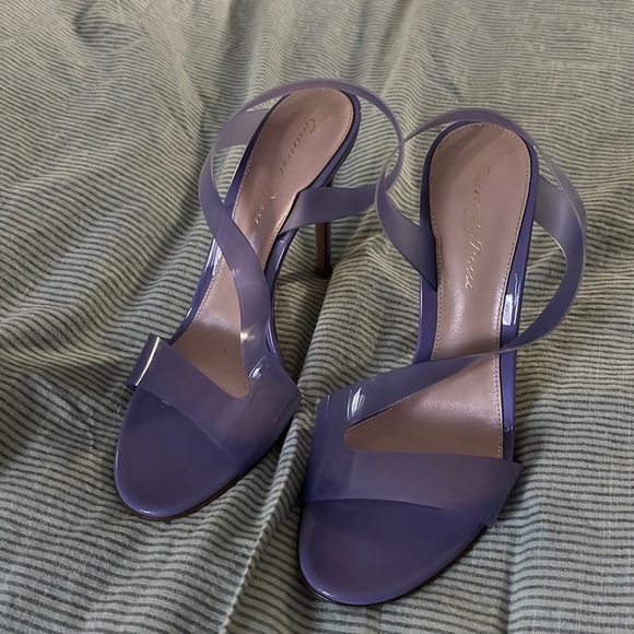 Gianvito Rossi Metropolis PVC sling back purple heels size 38 - Picture 3 of 5